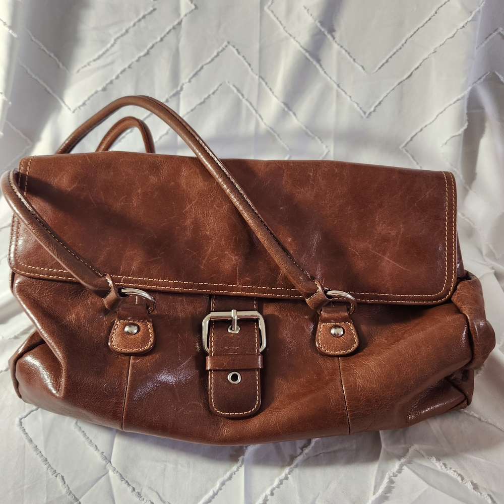 Giani Bernini Rich Brown Leather Shoulder Bag